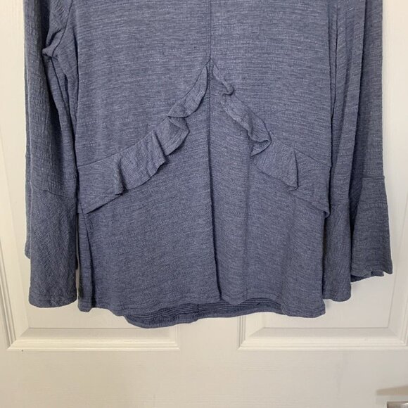 PPLA Clothing Veli Knit Top Indigo Blue Tunic Peasant Bell Women’s Small - Picture 3 of 10